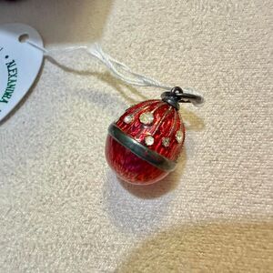 Red and silver egg pendant Jewelry